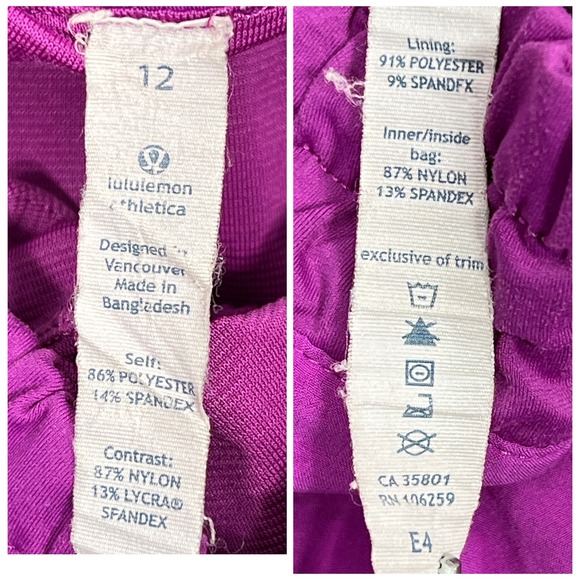 Lululemon Tracker II Running Shorts Sz 12 Fuschia Lined Elastic Waist Zip Pocket - Picture 4 of 11